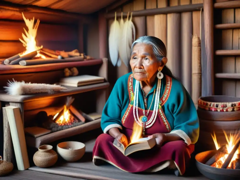 Abuela indígena cuenta historias a niños, promoviendo preservación lenguas indígenas educación bilingüe