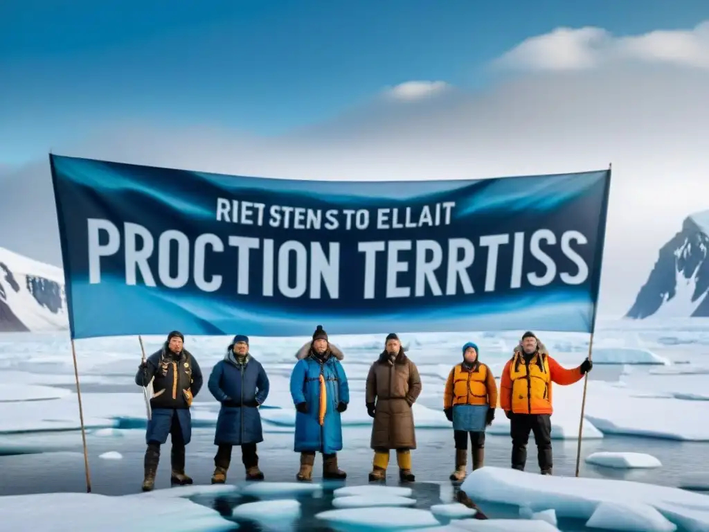 Activistas indígenas en el Ártico defienden sus territorios glaciares con mensajes poderosos