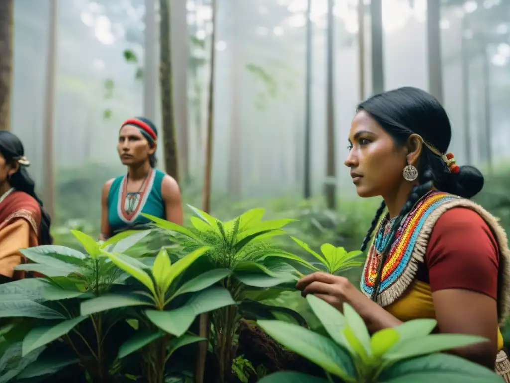 Alianza indígena en reforestación: comunidad unida planta árboles en exuberante bosque