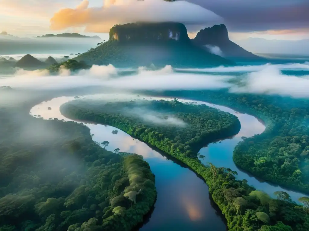 Un amanecer mágico en el Amazonas: fauna, flora y mist