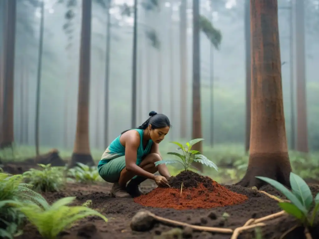 Reforestación indígena y medio ambiente: Comunidad plantando árboles en armonía con la naturaleza