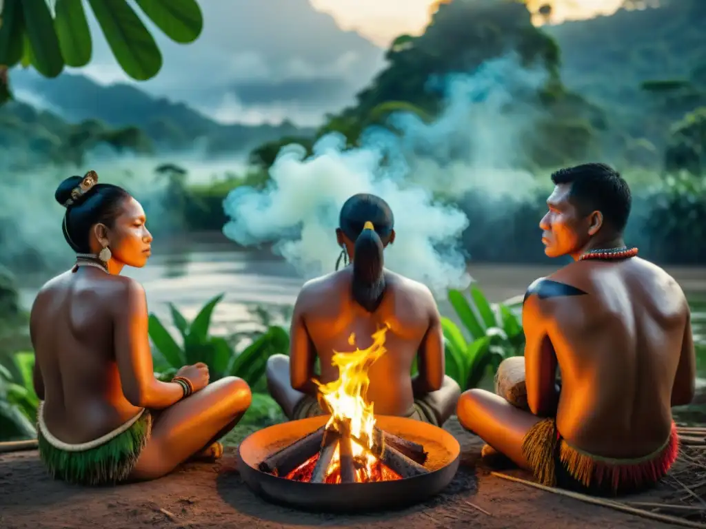 Celebración ancestral de los indígenas Tupiguaraní en la selva amazónica