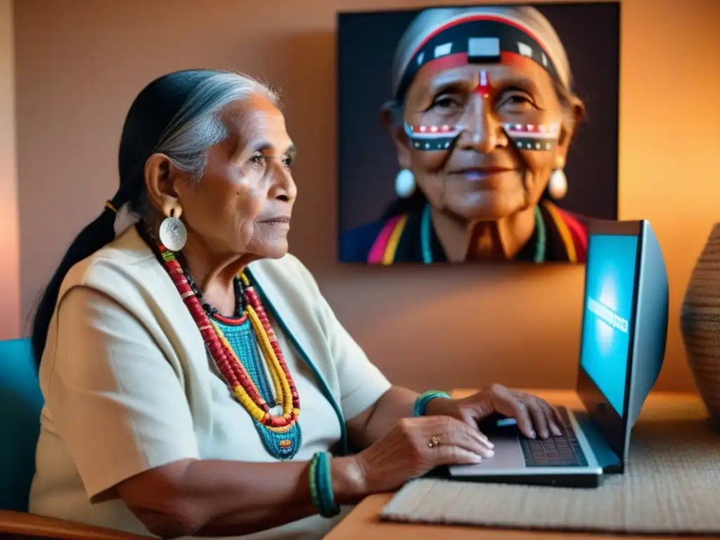 Una anciana indígena en consulta de telemedicina