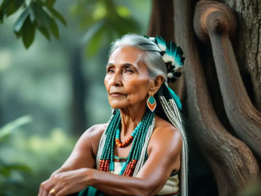 Una anciana mujer Cherokee crea cerámica tradicional bajo un roble, reflejando el renacimiento del idioma Cherokee en la actualidad