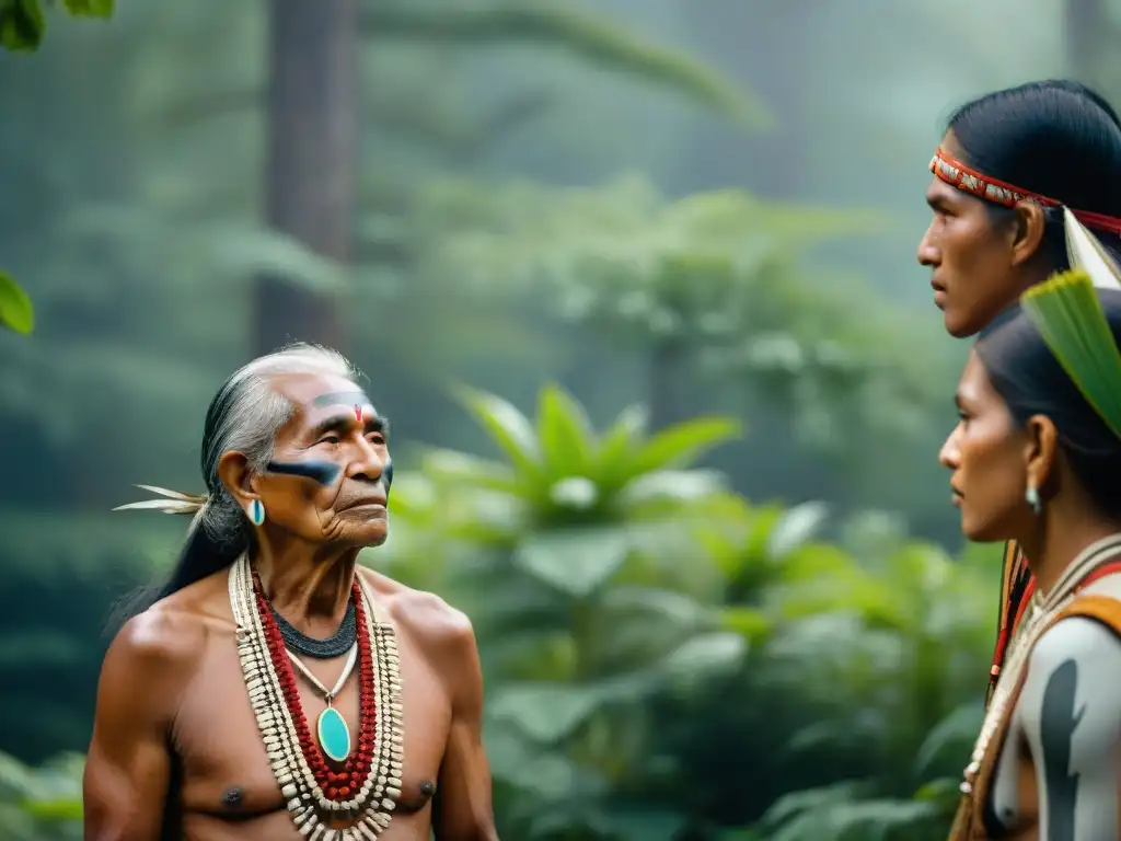 Anciano indígena guía a jóvenes en ritual sagrado, resaltando la preservación de la cultura indígena en redes sociales