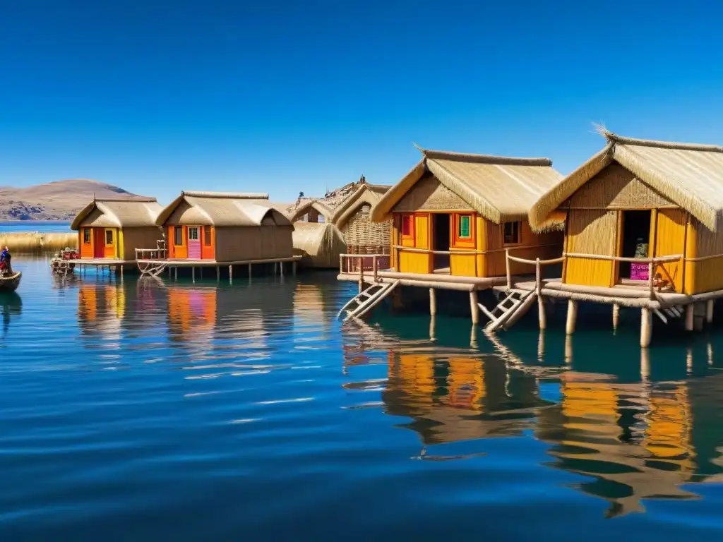 Arquitectura sostenible de viviendas flotantes Uros Titicaca, conectando con la naturaleza