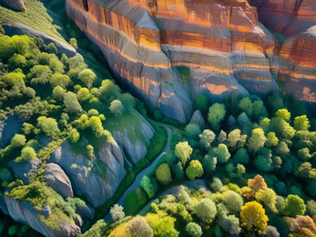 Arte rupestre indígena documentado desde drones: acantilado con vibrantes figuras y símbolos ancestrales en detalle