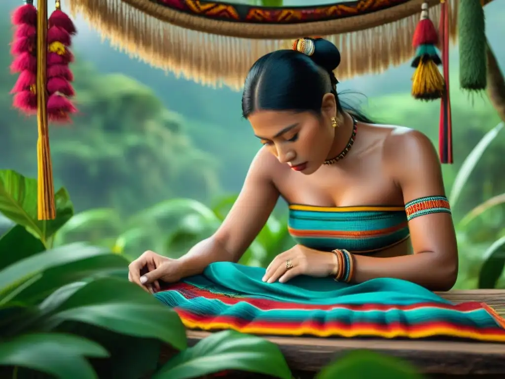 Artesano indígena tejiendo arte tradicional en Amazonía