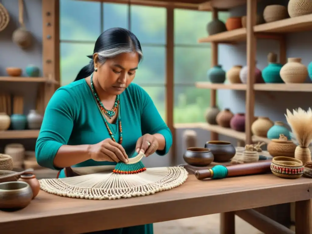 Un artesano indígena experto crea joyería contemporánea, fusionando tradición y modernidad