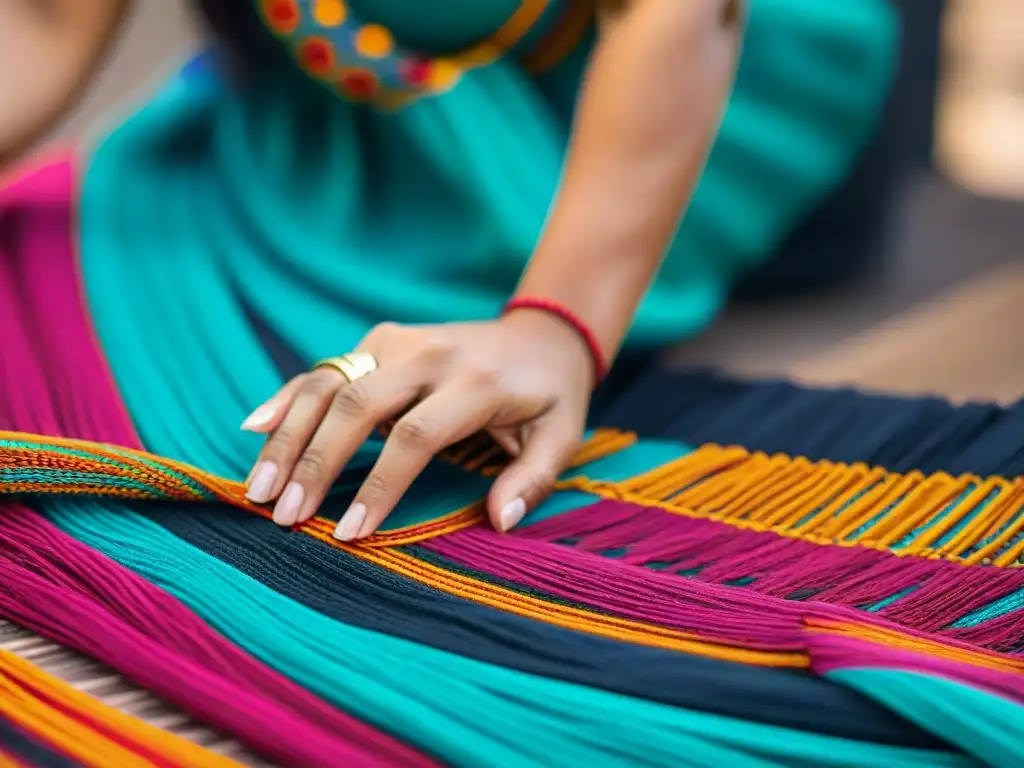 Artesano indígena tejiendo textiles de alta costura tendencias con destreza y pasión