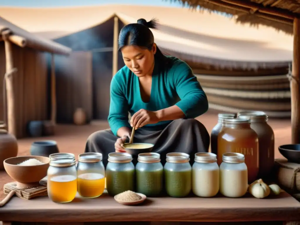 Un artesano navajo fermentando Saké, destacando la fermentación indígena en América del Norte