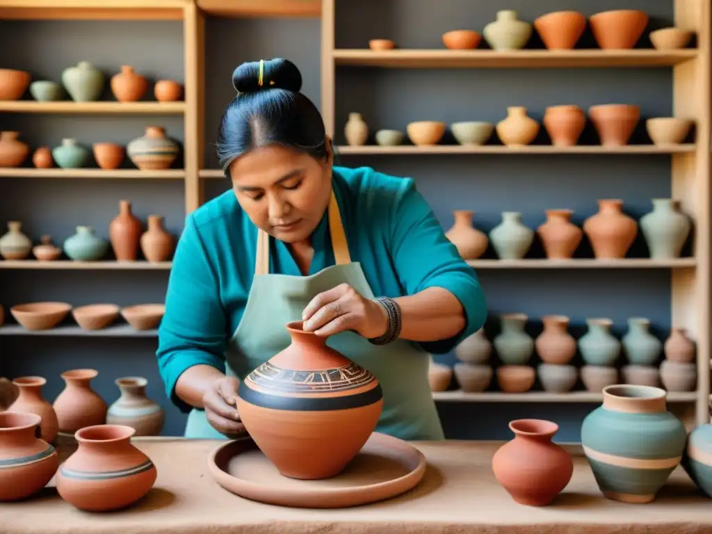 Artesanos indígenas preservando la alfarería ancestral con destreza y tradición