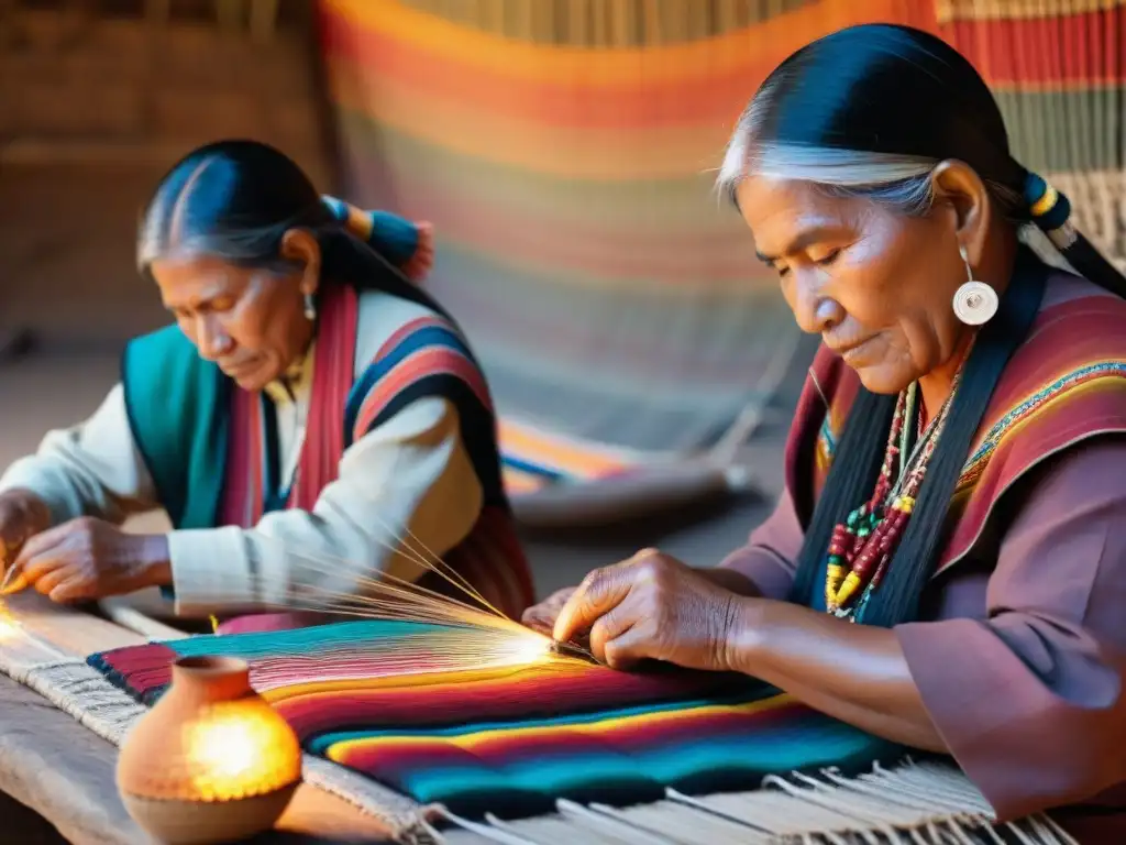 Artesanos indígenas bolivianos tejiendo textiles tradicionales bajo el sol, preservación cultura indígena exposiciones interactivas