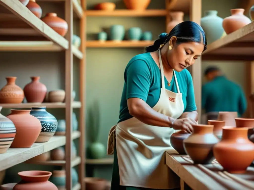 Artesanos indígenas creando cerámica tradicional en vibrante documental de arte indígena streaming