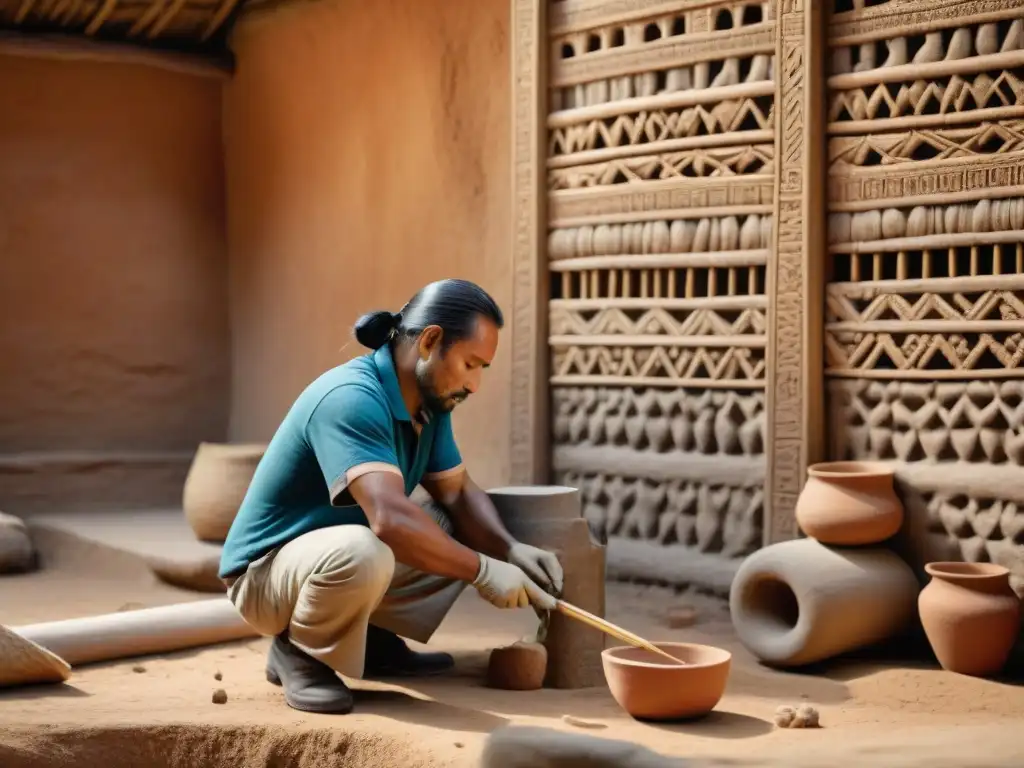 Restauración ancestral: artesanos indígenas preservando la historia Artesanos indígenas restaurando estructuras ancestrales con técnicas tradicionales