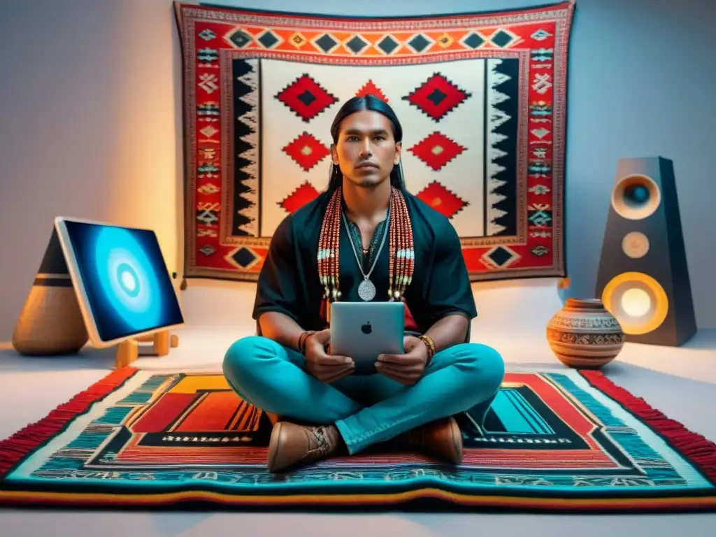 Un artista indígena fusiona tradición y tecnología en su obra digital
