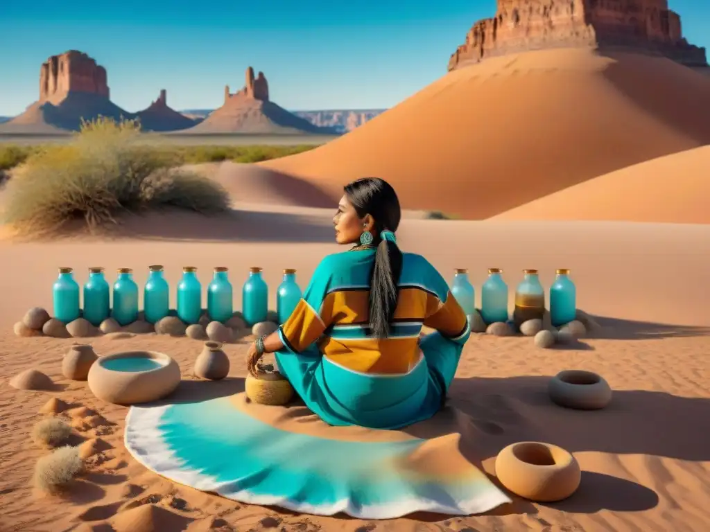 Un artista navajo crea un cuadro fusionando tradición y modernidad en el desierto