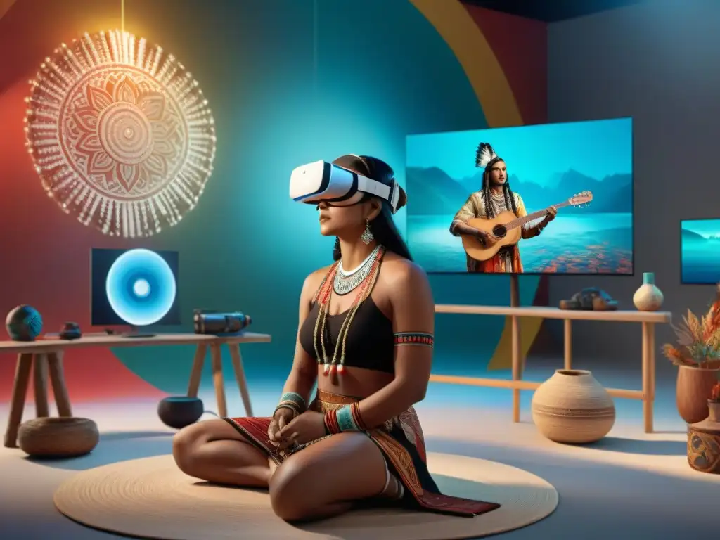 Artistas indígenas crean arte vibrante en estudio de realidad virtual, fusionando tradición e innovación