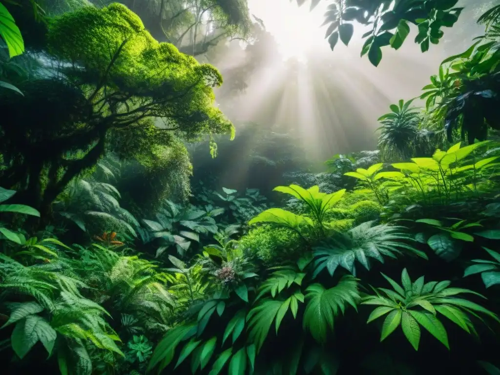 Un bosque tropical exuberante con plantas nativas para suplementos naturales indígenas