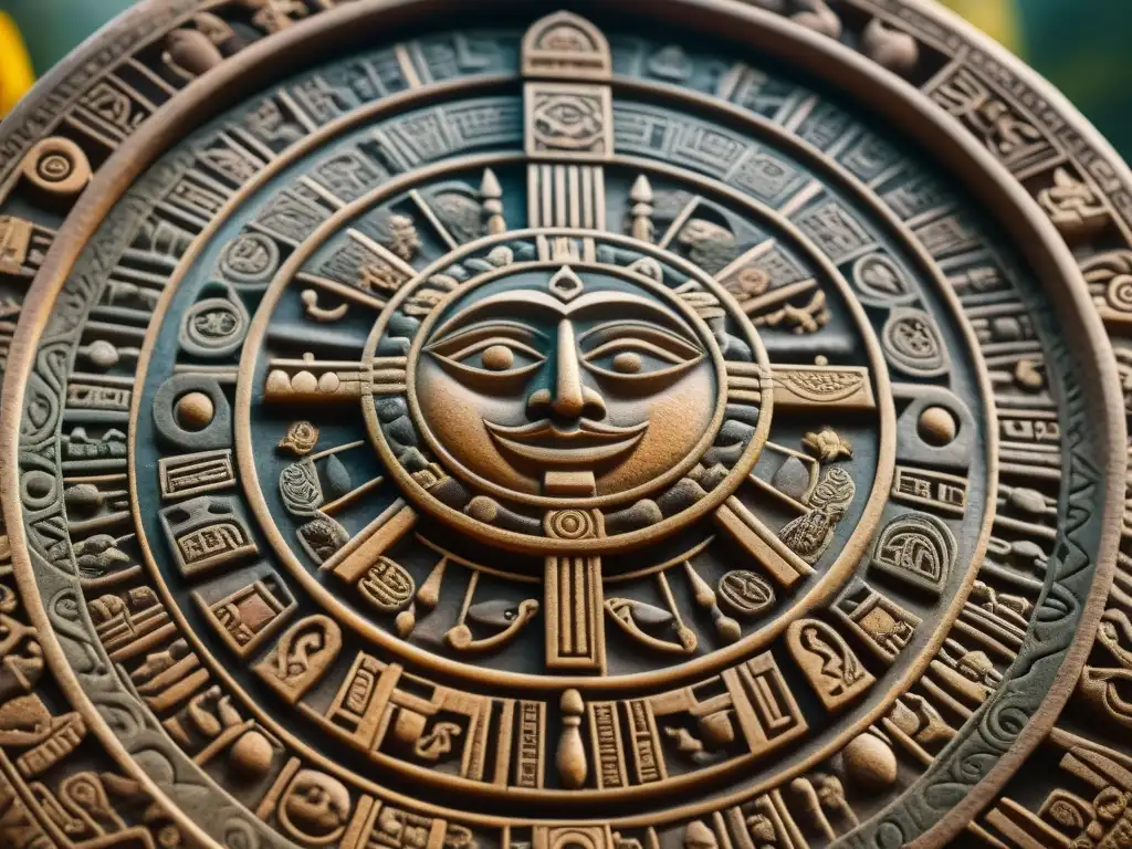 Calendario inca detallado con simbolismo cósmico, sabiduría ancestral y conexión celeste