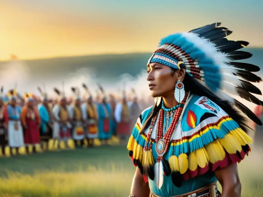 Celebración de la Cultura Sioux en la actualidad: danzas, colores y tradición se funden en un powwow al atardecer en Dakota del Sur