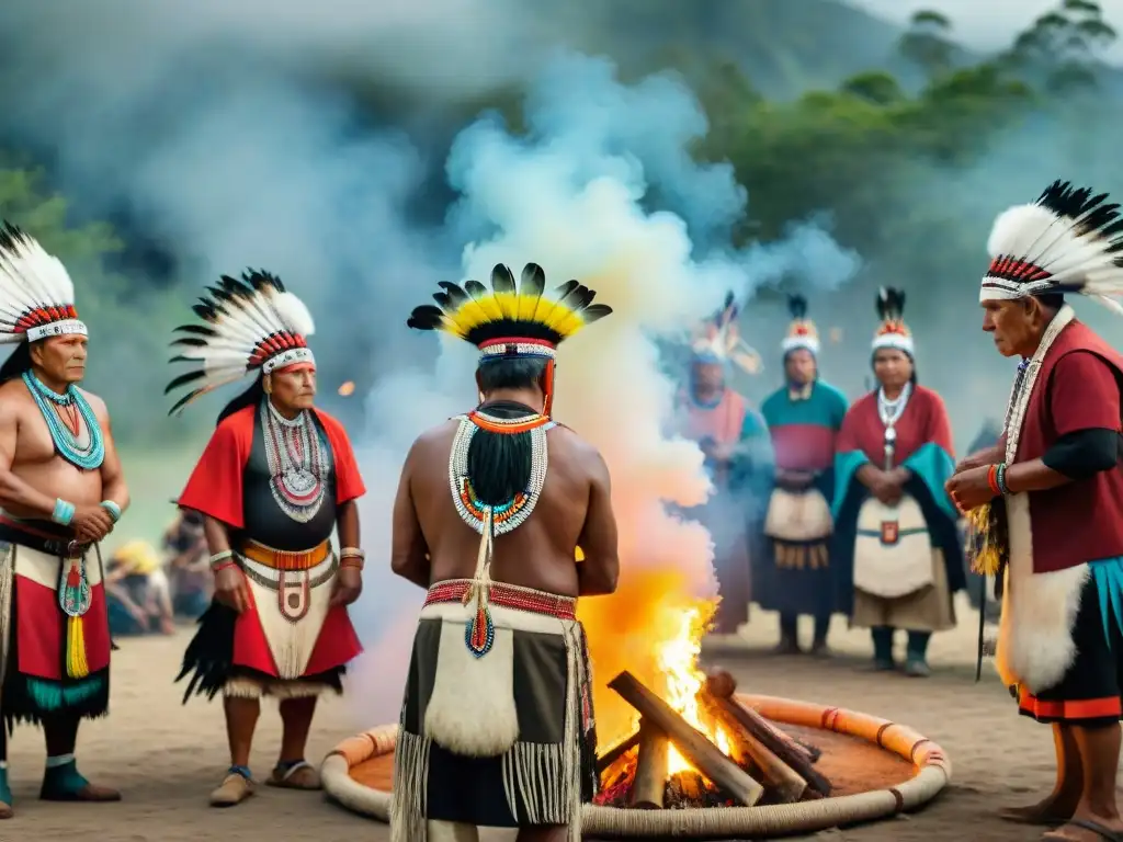 Ceremonia de ancianos indígenas en lucha por la repatriación de su patrimonio cultural