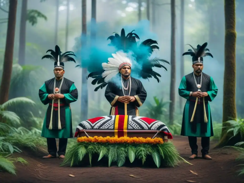 Ceremonia funeraria indígena en el bosque: simbolismo prácticas funerarias indígenas