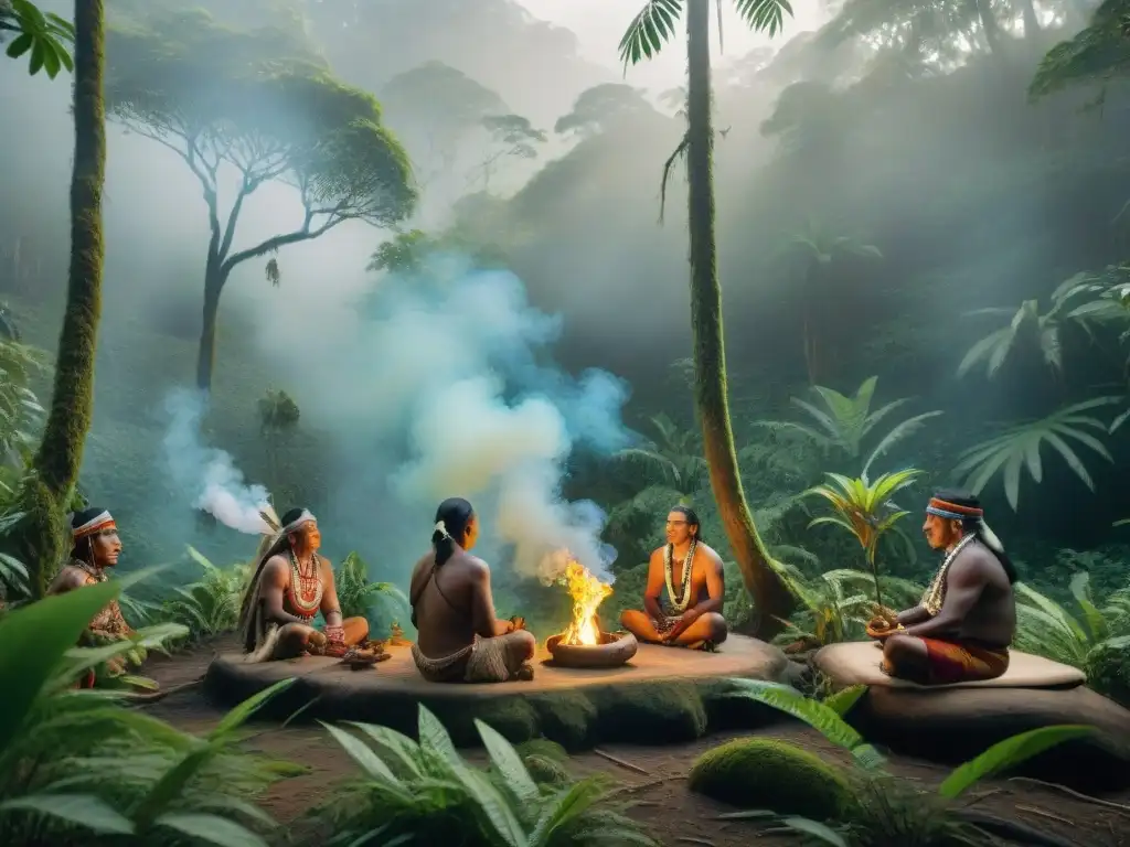 Ceremonia indígena en la selva: prácticas ancestrales se funden con la naturaleza en un ritual sagrado