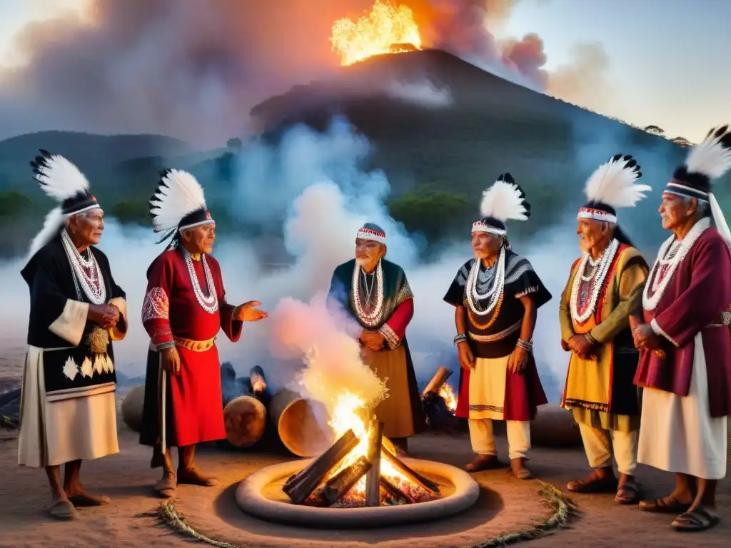 Ceremonia sagrada de ancianos indígenas en la selva: Rituales culturas indígenas América