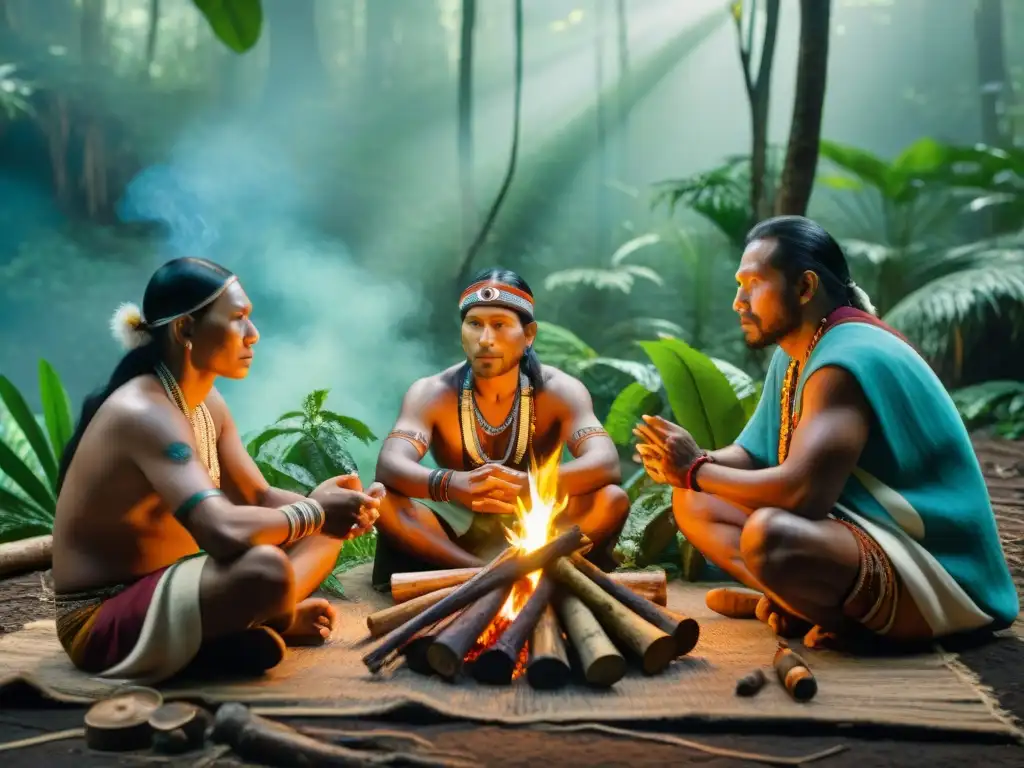 Ceremonia de sanación ancestral con plantas medicinales en la selva