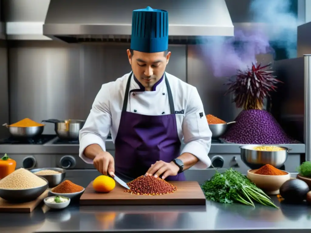 Un chef experto fusiona culturas indígenas y técnicas modernas en una cocina vibrante