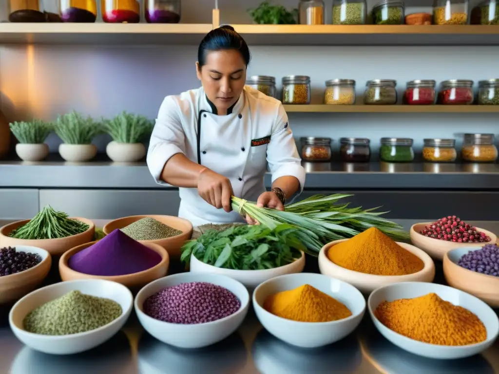 Un chef indígena preservando la biodiversidad en cocina con ingredientes nativos