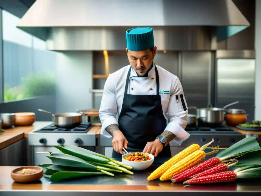 Un chef indígena fusiona técnicas modernas en cocina, combinando sabores tradicionales con innovación culinaria