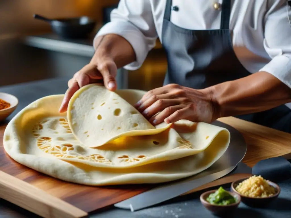 Un chef renombrado moldea masa en tortillas con técnicas indígenas en cocina moderna