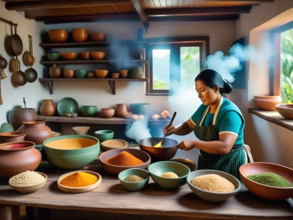 Una cocina indígena llena de vida y tradición, con sabores indígenas en la cocina