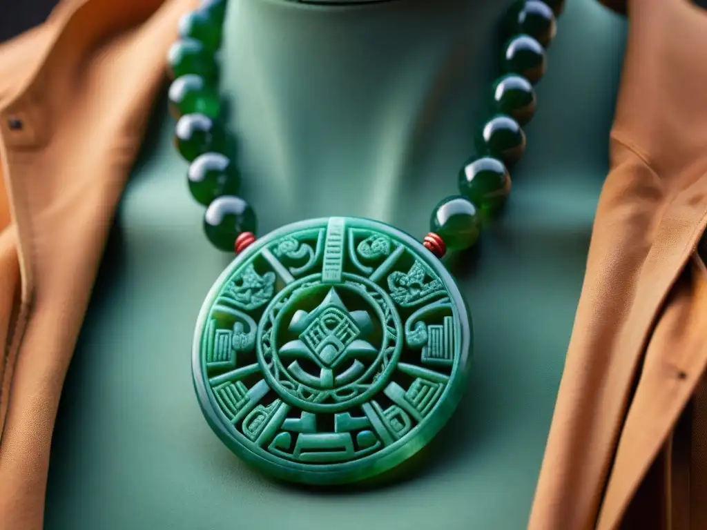 Collar maya de jade con simbolismo de la vida, naturaleza y espiritualidad