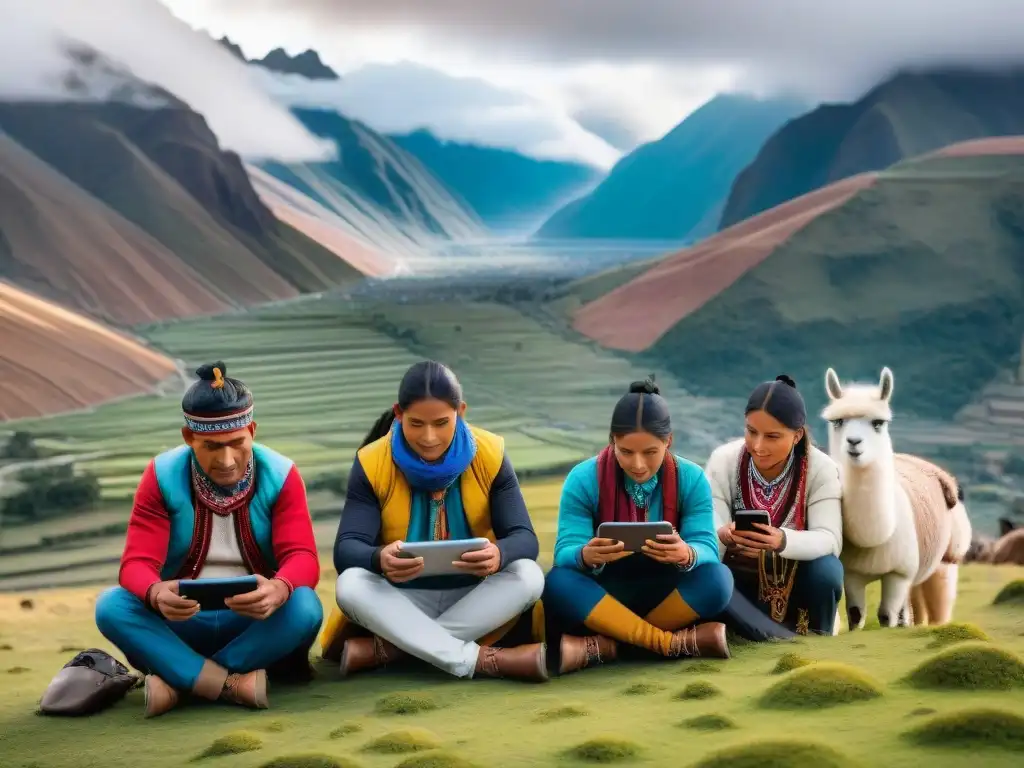 Comunidad Andina: Tradición y Tecnología en Armonía Comunidad andina usa redes sociales con tecnología y tradición, revitalizando culturas andinas en paisajes vibrantes