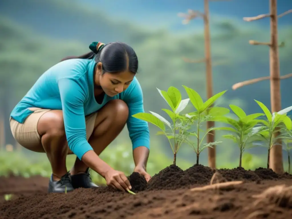 Comunidad indígena realiza reforestación en bosque exuberante