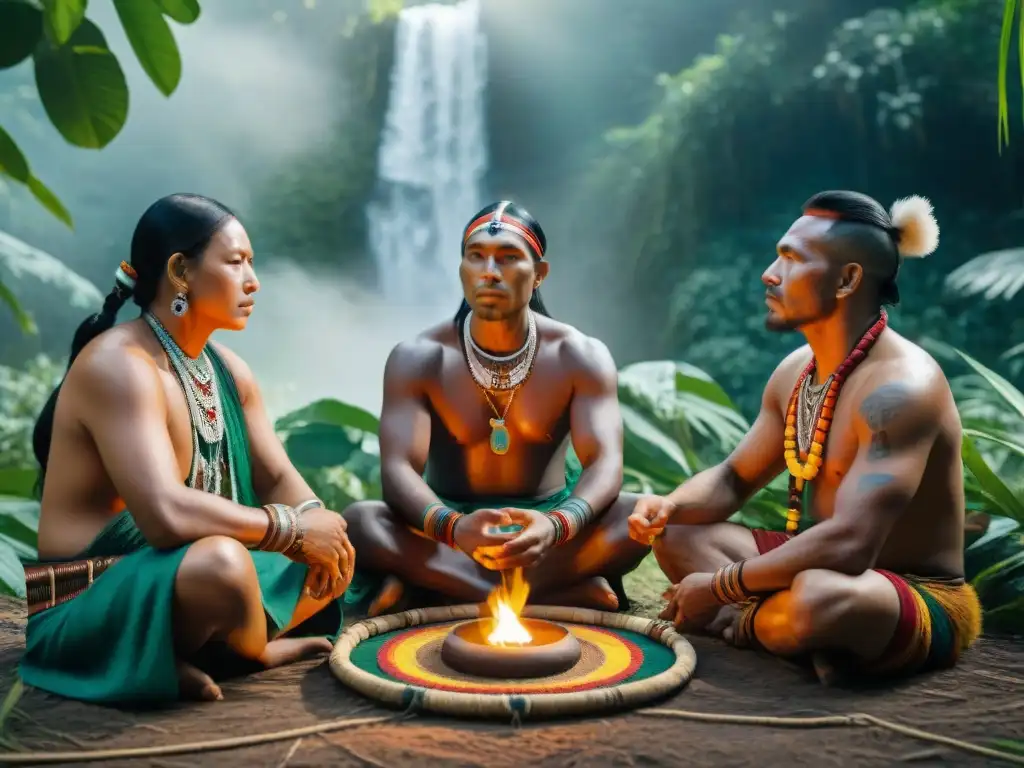 'Comunidad indígena en ceremonia de sanación en la selva