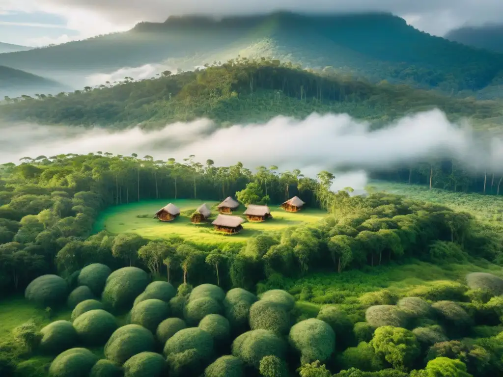 Una comunidad indígena en armonía con la naturaleza, demostrando su conexión y vida sostenible