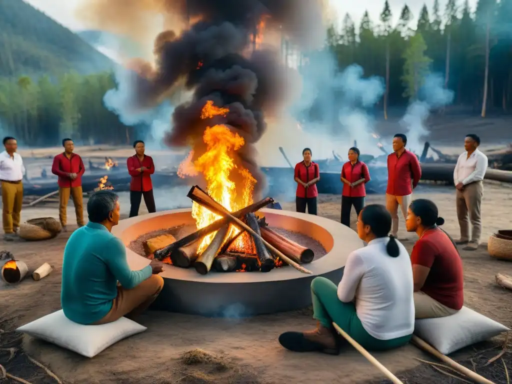 Una comunidad indígena comparte saberes sobre el fuego en un bosque