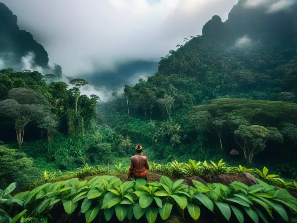 Comunidad indígena en la selva amazónica practicando agroforestería y conservación de agua, clave en la adaptación al cambio climático