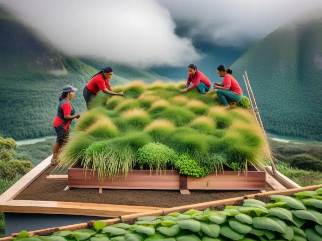 Una comunidad indígena construye un techo verde en armonía con la naturaleza