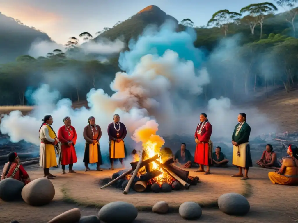 Comunidad indígena protege sitio sagrado en ceremonia en el bosque