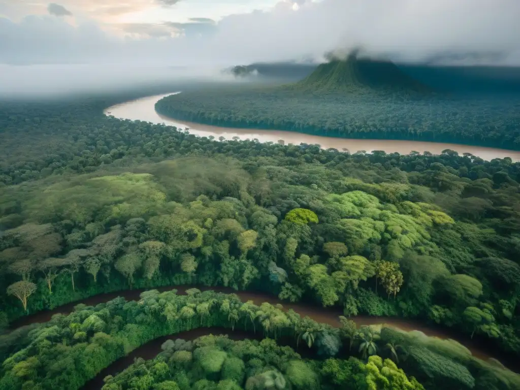 Una conmovedora imagen aérea de la densa selva amazónica, donde comunidades indígenas luchan contra la deforestación