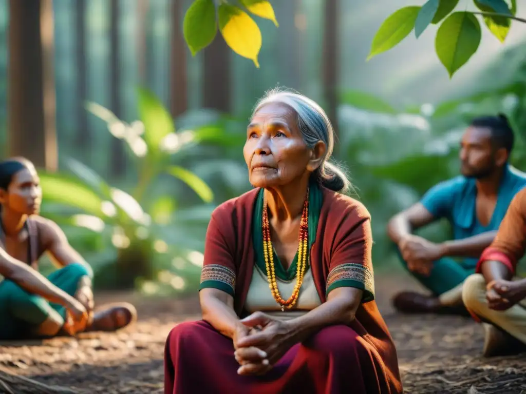 Conocimiento intergeneracional en monitoreo ambiental: Anciana indígena comparte sabiduría con jóvenes en la selva