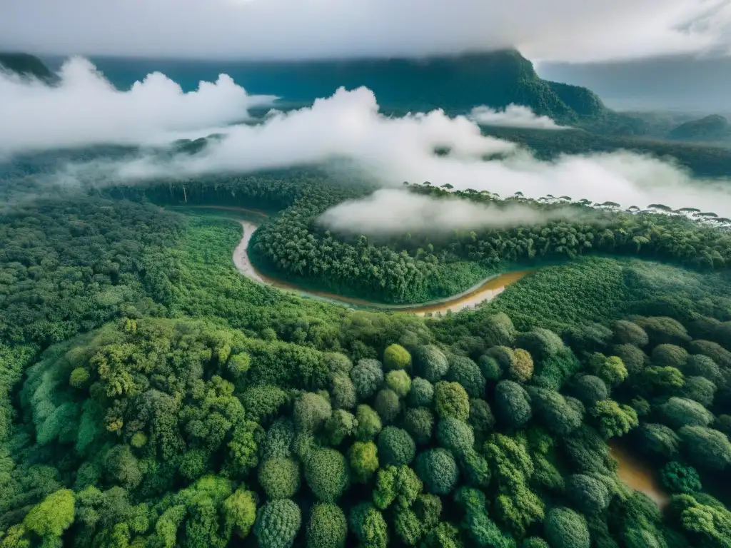 Contraste entre la exuberante selva y la actividad minera en tierras indígenas, reflejando el conflicto por los recursos naturales