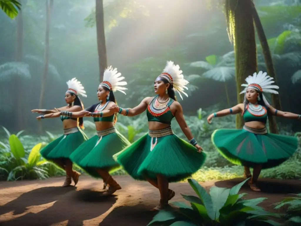 Danza ancestral de identidades indígenas en acto de soberanía en el bosque