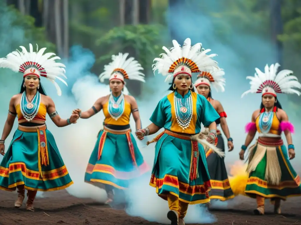 Danzantes indígenas con atuendos cargados de significado, transmitiendo orgullo cultural