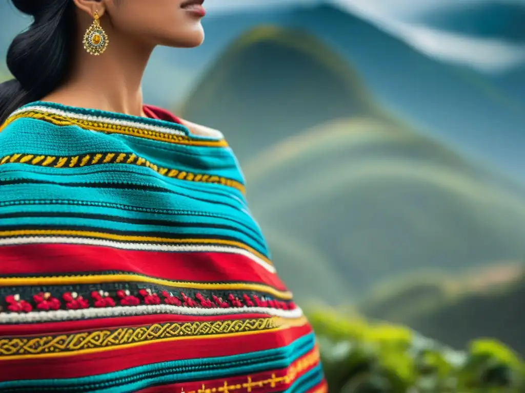 Detallado textil Muisca: historia, arte y luchas en vibrantes colores y diseños intrincados